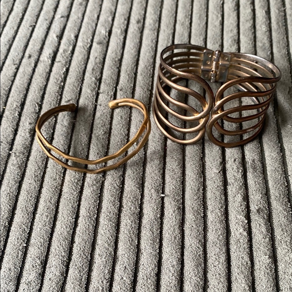 Elegant Gold-Tone Cuff Bracelet Set